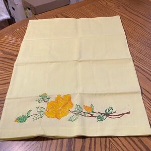 Yellow Floral painted glitter 2 pillow cases.  20” x 31”
